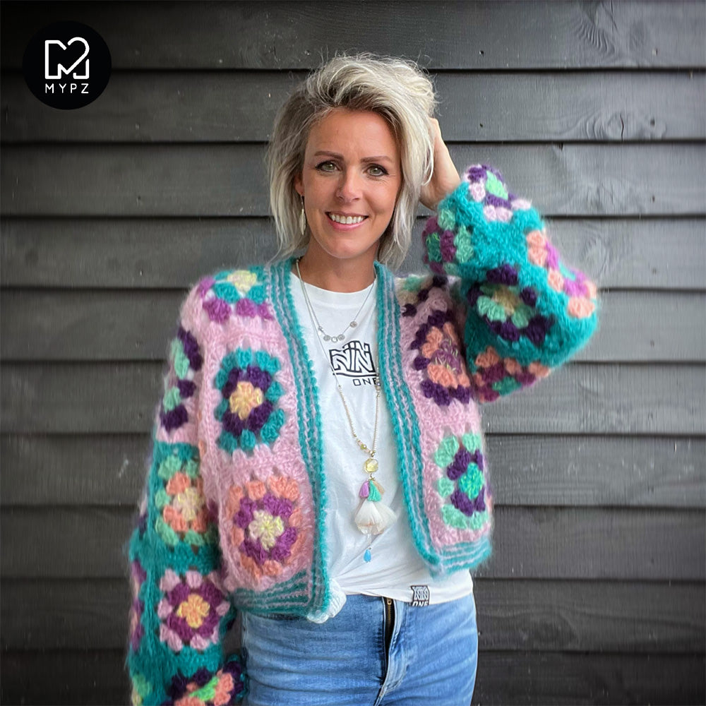 MYPZ Chunky Mohair Granny square cardigan Hailey